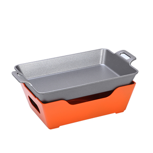 烤鱼炉长方形商用酒精炭火烤炉不粘烤鱼盘餐厅干锅牛蛙锅小份烤鱼