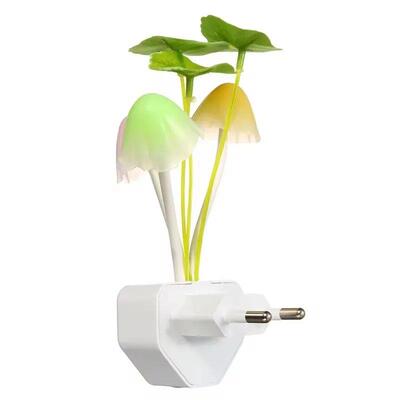 Novelty Mushroom Night Light EU & US Plug Light Sensor 3 LED