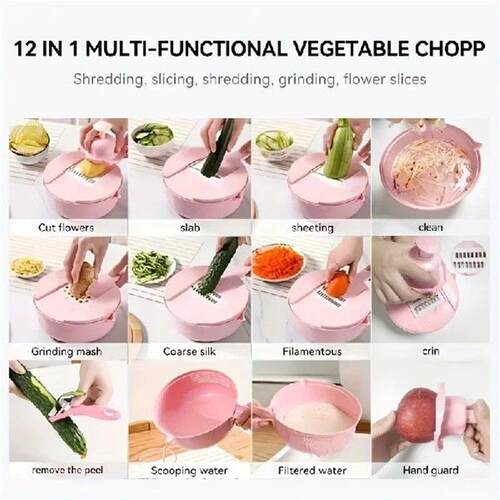 12-in-1 Multi-Functional Vegetable Chopper and Slicer -