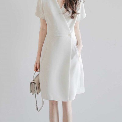 Summer New Style Small White Commuter High-end Dress Tight W
