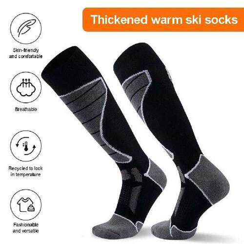 1 Pair Ski Socks Thick Winter Thermal Socks Knee High