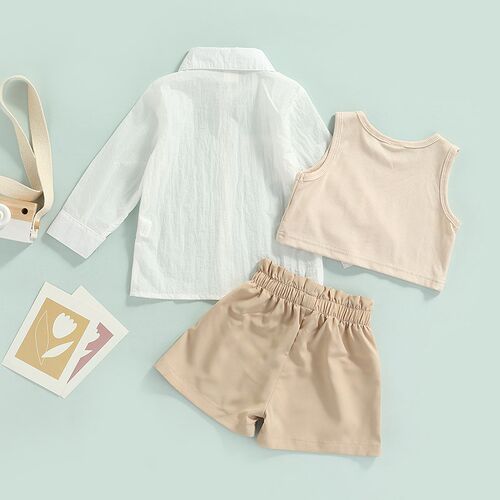 1-6Y Kids Girls Summer Clothes Sets Baby See Through Long Sl
