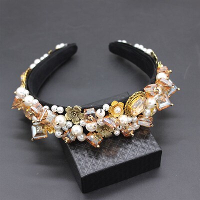 Personality sreet style headband Baroque exaggerated crystal