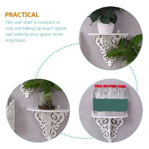 2 Pcs Wall Shelf Simple Storage Rack Decor Wall-mounted