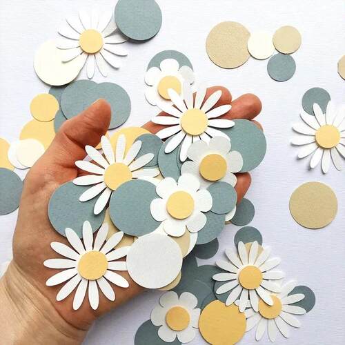 1Bag Sweet Round Daisy Flower Paper Confetti Wedding Flower