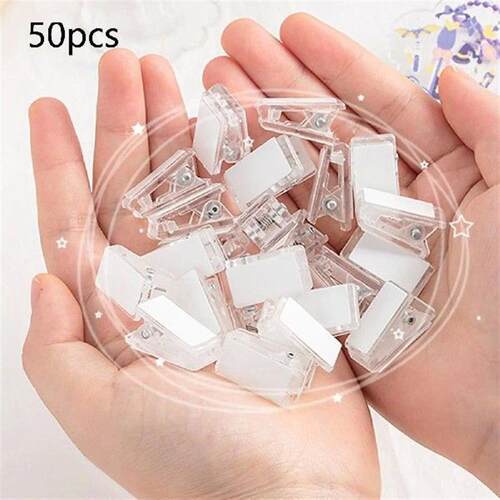 50 Pieces Double Sided Adhesive Spring Clips Wall Tapestry