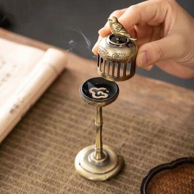 Matel Magpie Hollow Lamp Sandalwood Fragrance Censer  Backfl
