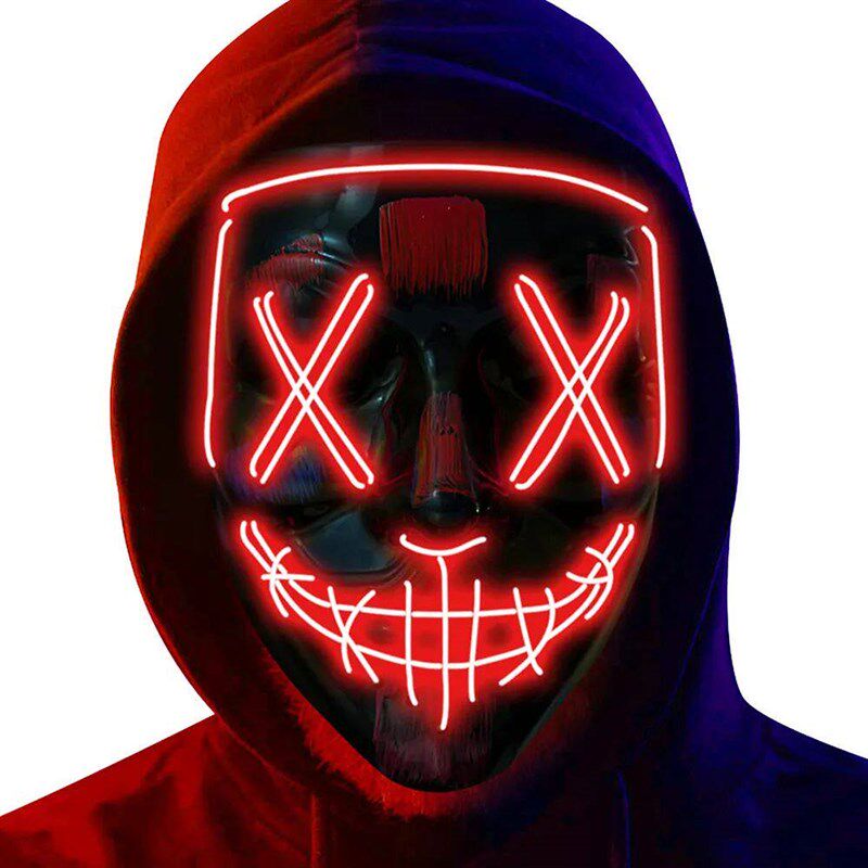 Halloween Mask LED Light Up Full Face Mask Red, Blue, Green图片