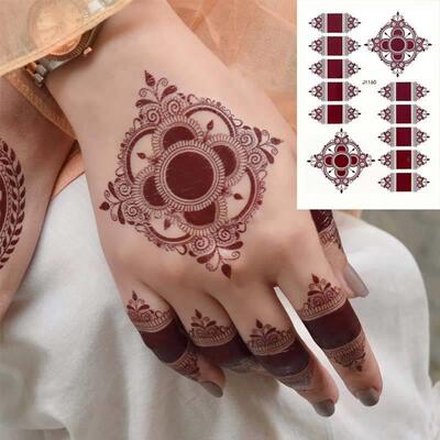 Henna Tattoo Brown Mehndi Stickers for Hand Henna Temporary