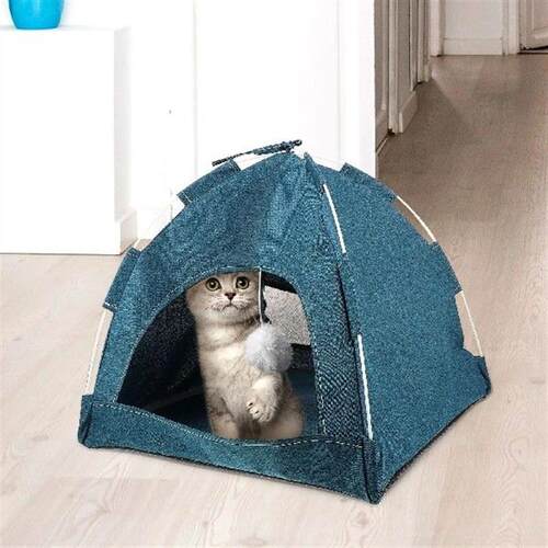 Pet House Cat Dog Tent Comfortable Home Shelter Green
