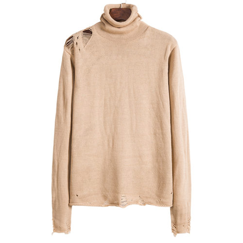 Mens sweater knitting autumn wear loose high collar make ol
