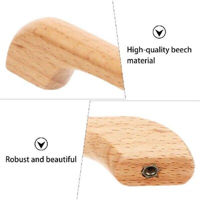 8 Pcs Drawer Knobs Wooden Handle Cabinet Pull Handles Beech