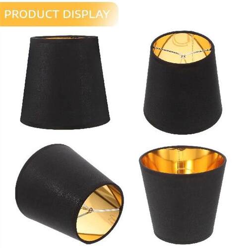 Lamp Shade Fabric Lampshade Cover Desk Decorate Black Small