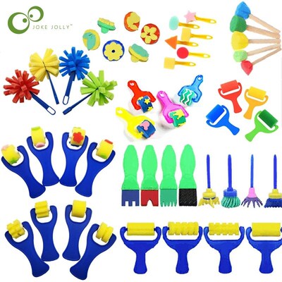 48pcs/set Children Toddler Sponge Stamp Brush Kits Set Child