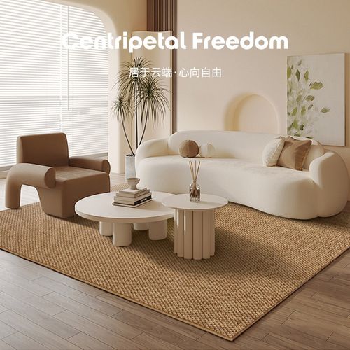 猫豆仿剑麻地毯民宿客厅地毯卧室阳台入户门垫素色纯色地毯可裁剪