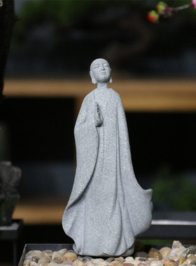 仿真造景僧侣小摆件花卉园艺盆景假山流水微景观造景佛陀人物摆设