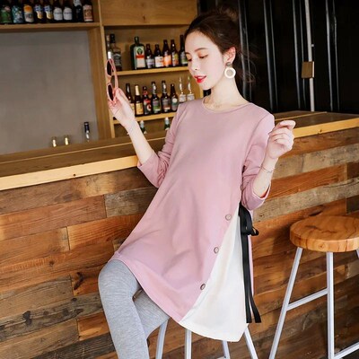 Maternity Dress For Pregnant Women Clothes Casual Patchwork