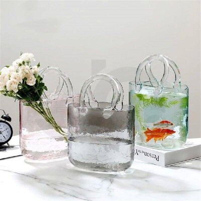 Clear Glass Vase Fish Organization Accessory Household