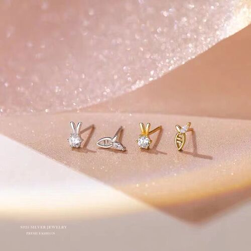 Korean Silver Plated Copper  Female Earings Small Planet Cry