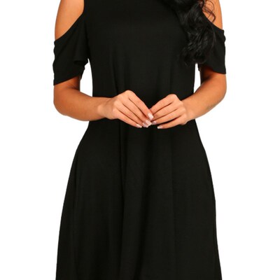 Sexy Elegant Dress Vintage Off Shoulder Short Sleeves Loose