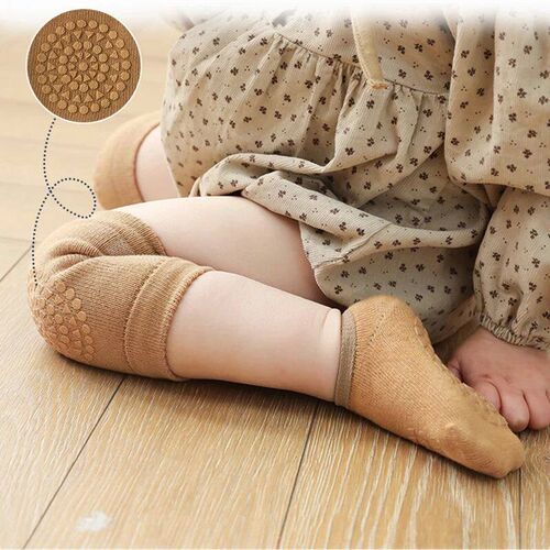 Baby Knee Pads Socks Set Solid Color Anti Slip Socks Kneecap