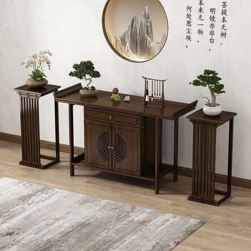 新中式玄关桌轻奢案台实木玄关柜家用条案供桌玄关台入户玄关桌子