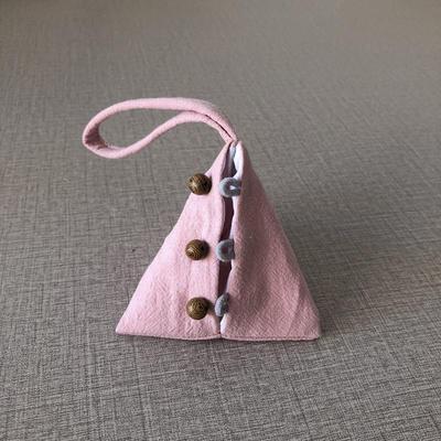 S588三角荷包空袋 纯棉纽扣自用简便款香包儿童书包挂件香囊