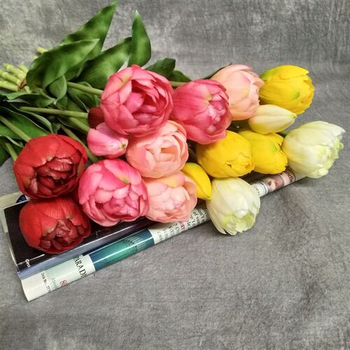 New Silicone Tulip Artificial Flower Real Touch Bouquet 40CM