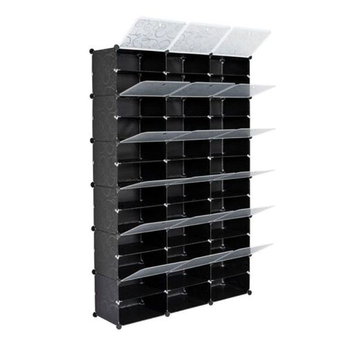 12-Tier Portable 72 Pair Shoe Rack Organizer 36 Grids Tower