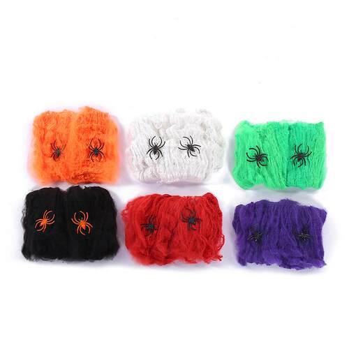 Halloween Spider Cotton Spider Web Plastic Spider Bar Secret