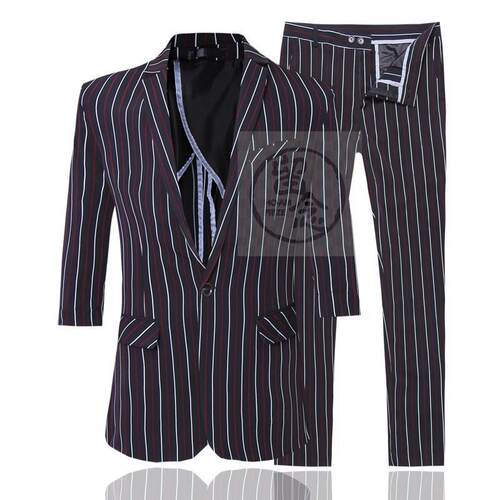 Short sleeved suit mens slim fit handsome seven point slee