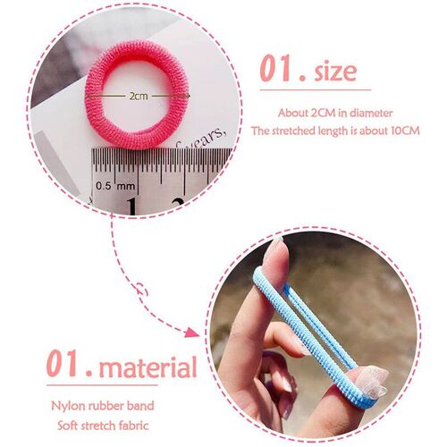 100pcs/Set Children Elastic Hair Bands Girls Rubber Band For