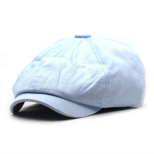 Solid Cotton Newsboy Caps Men Flat Peaked Cap Women Painter
