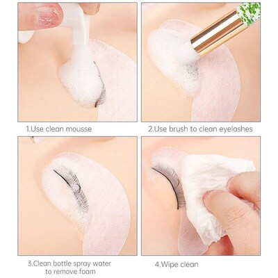 20 Pcs Crystal Eyelash Cleaning Brush Lashes Shampoo Brush E