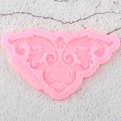 Baroque Scroll Relief Border Silicone Mold 3D Frame Cupcake