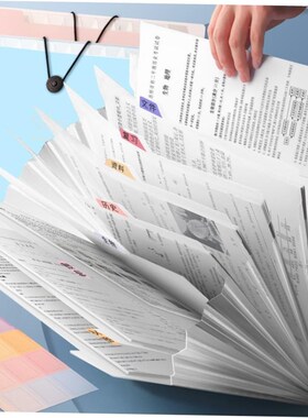 A4 Organ Bag Folder File Storage Box风琴文件夹大容量试卷收纳