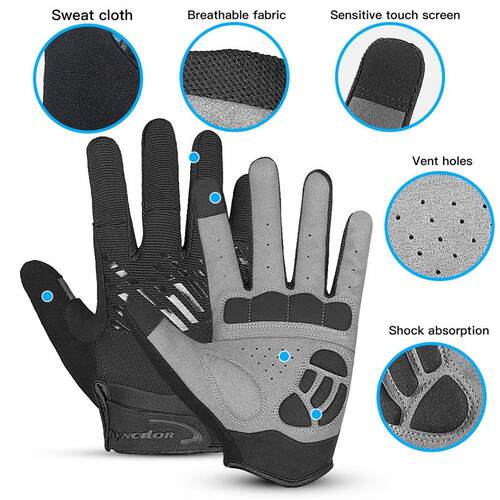 Mountain Bike Touch Screen Cycling Gloves Breathable Shock A