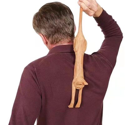 2022新品CAT-SHAPED BACK SCRATCHER 木制猫形背部抓挠棒