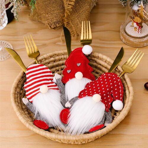 1/2pcs New 2024 Christmas Cutlery Holder Knife Fork Pocket B