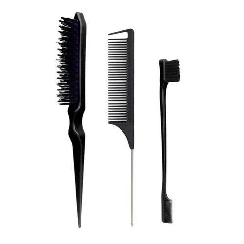 3Pcs Slick Back Hair Brush Set Bristle Hair Brush Brush Teas