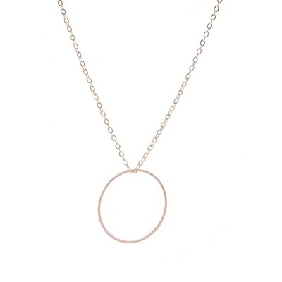 Fashion Geometric Metal Big Circle Pendant Clavicle Chain Si