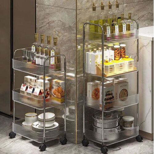 Mobile Shelf with Wheel Multi-Layers Storage Rack Home Troll