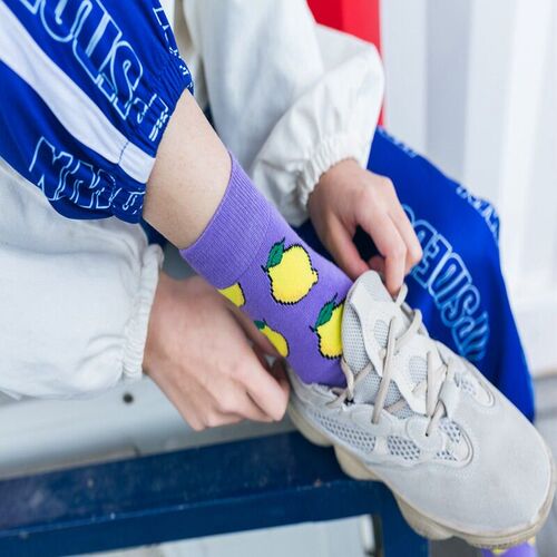Women Socks Funny Cute Cartoon Fruits Banana Avocado Lemon E