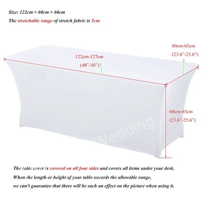 White Spandex Lycra Home Kitchen Dining Table Linen Cloth Dj