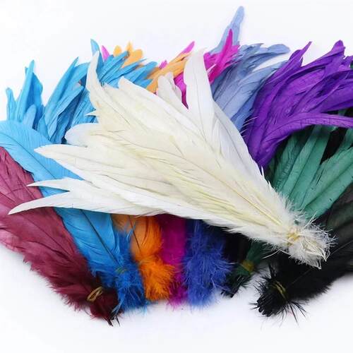 100Pcs 35-40cm/14-16inch Natural Rooster Feather DIY Crafts
