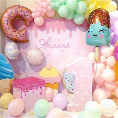 32Inch Donut globos Foil Balloon Fruit Ice Cream Helium Ball