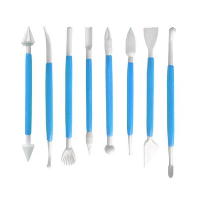 8pcs/Set Sculpture Sugar Modeling Cutter Smoother Polymer Cl