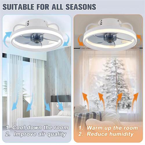 LED Ceiling Light Fan With Remot Control Lamp For Living Roo