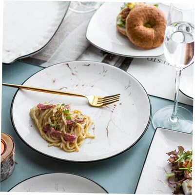 pure white round plates Dinner plate home cerami
