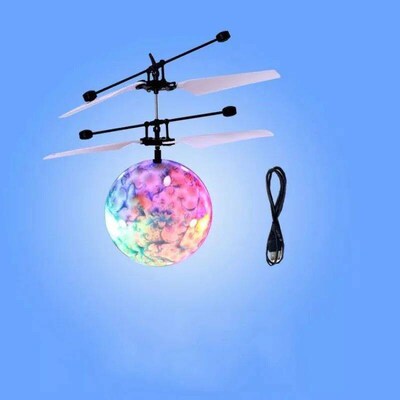 Rechargeable luminous flying ball crystal induction aircraft